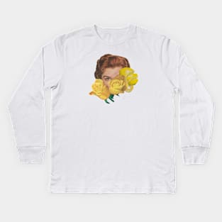 Woman between flowers and lemons Kids Long Sleeve T-Shirt